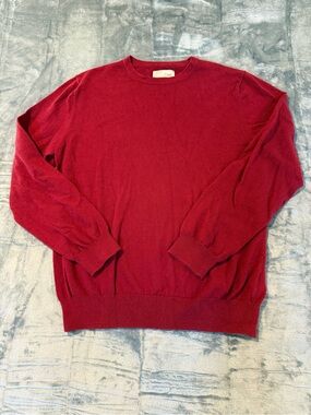 Article Men's Crewneck Sweater in Deep Red cotton and cashmere